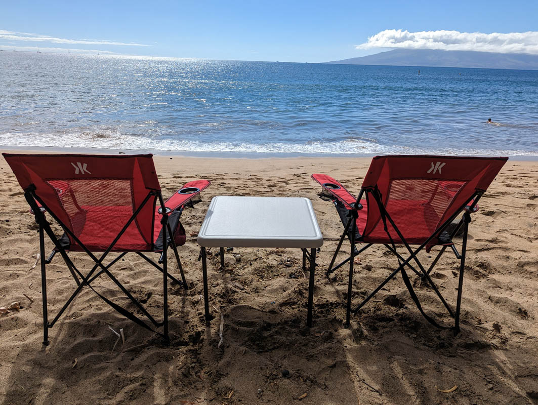 2 Beach Chairs + Cooler or Table